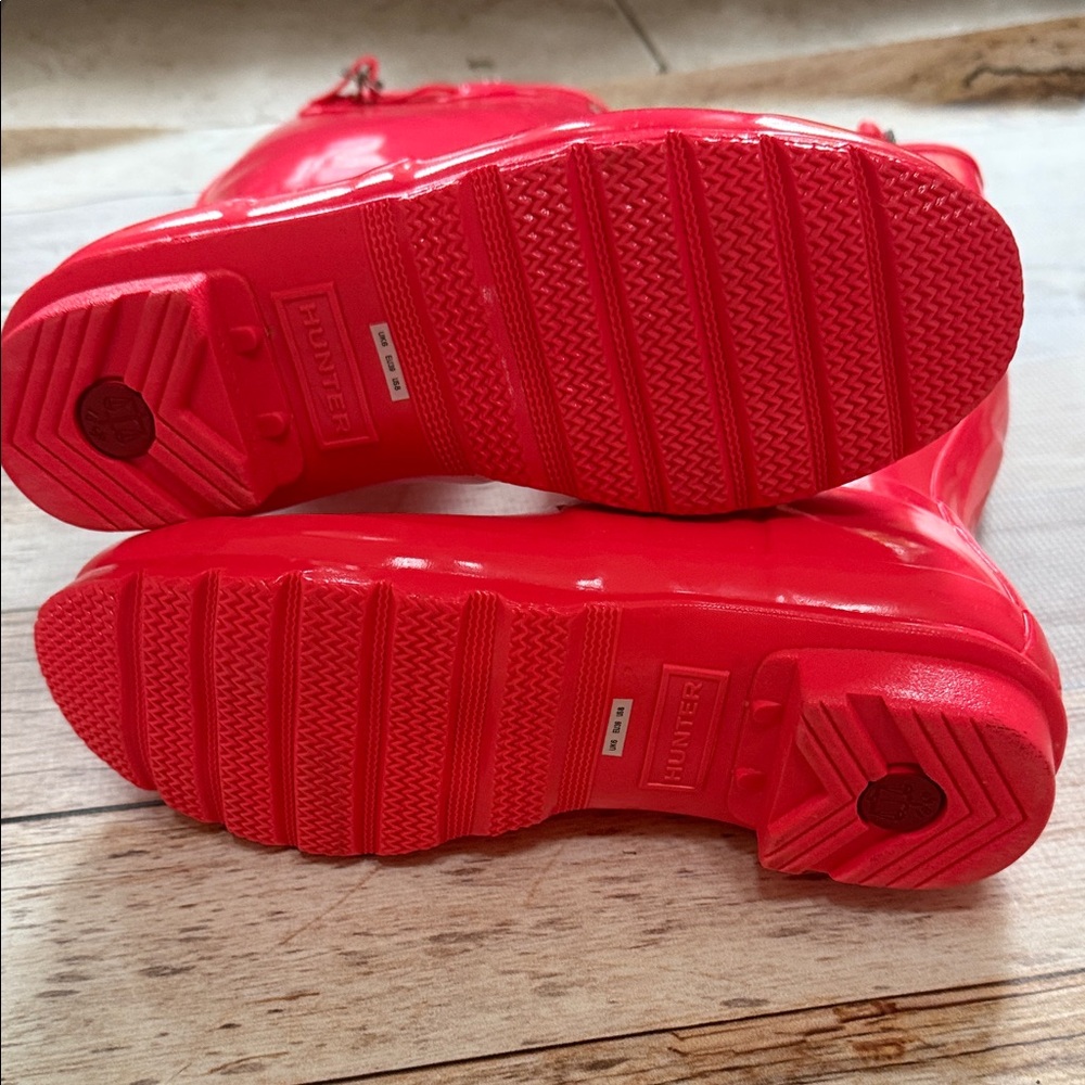 Hunter Original Tall Hot Pink Glossy Rain Boots - Size 8 LIKE NEW - Picture 5 of 6